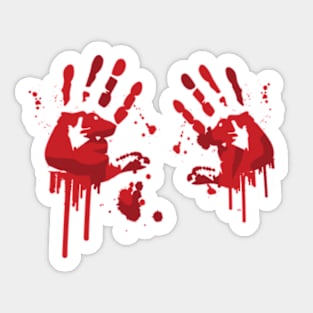 Bloody Hands Halloween Sticker